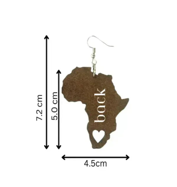 Africa Map Earrings - Solid Colours - African Pride Collection