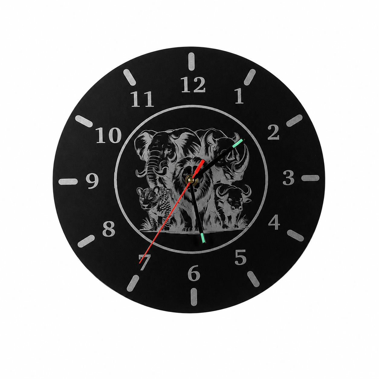 Big Five Engraved Wall Clock – African Wildlife Decor