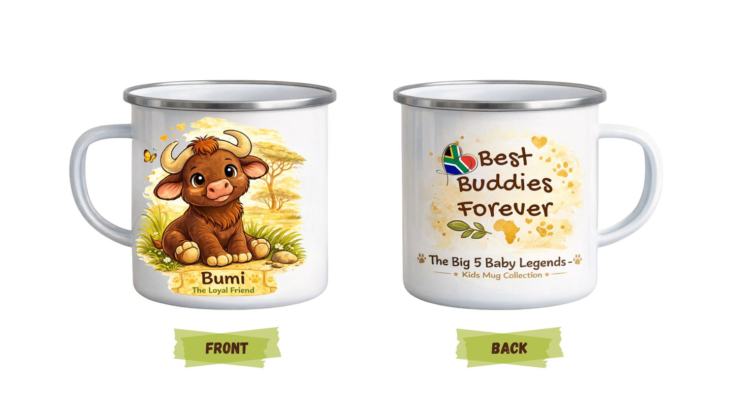 Big 5 Kids Enamel Mugs – African Safari Animal Mugs for Children