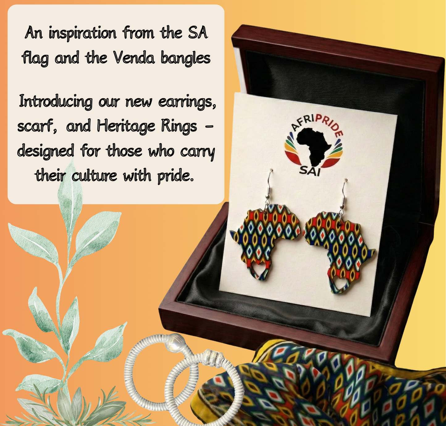 South African Flag-Inspired Chiffon Scarf