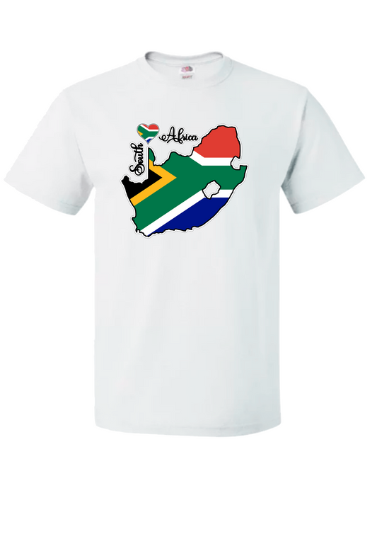 South Africa Map T-Shirt - Unisex - South African Flag