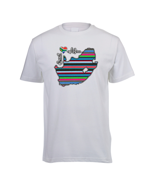 South Africa Map T-Shirts - Unisex - Venda Fabric-Inspired
