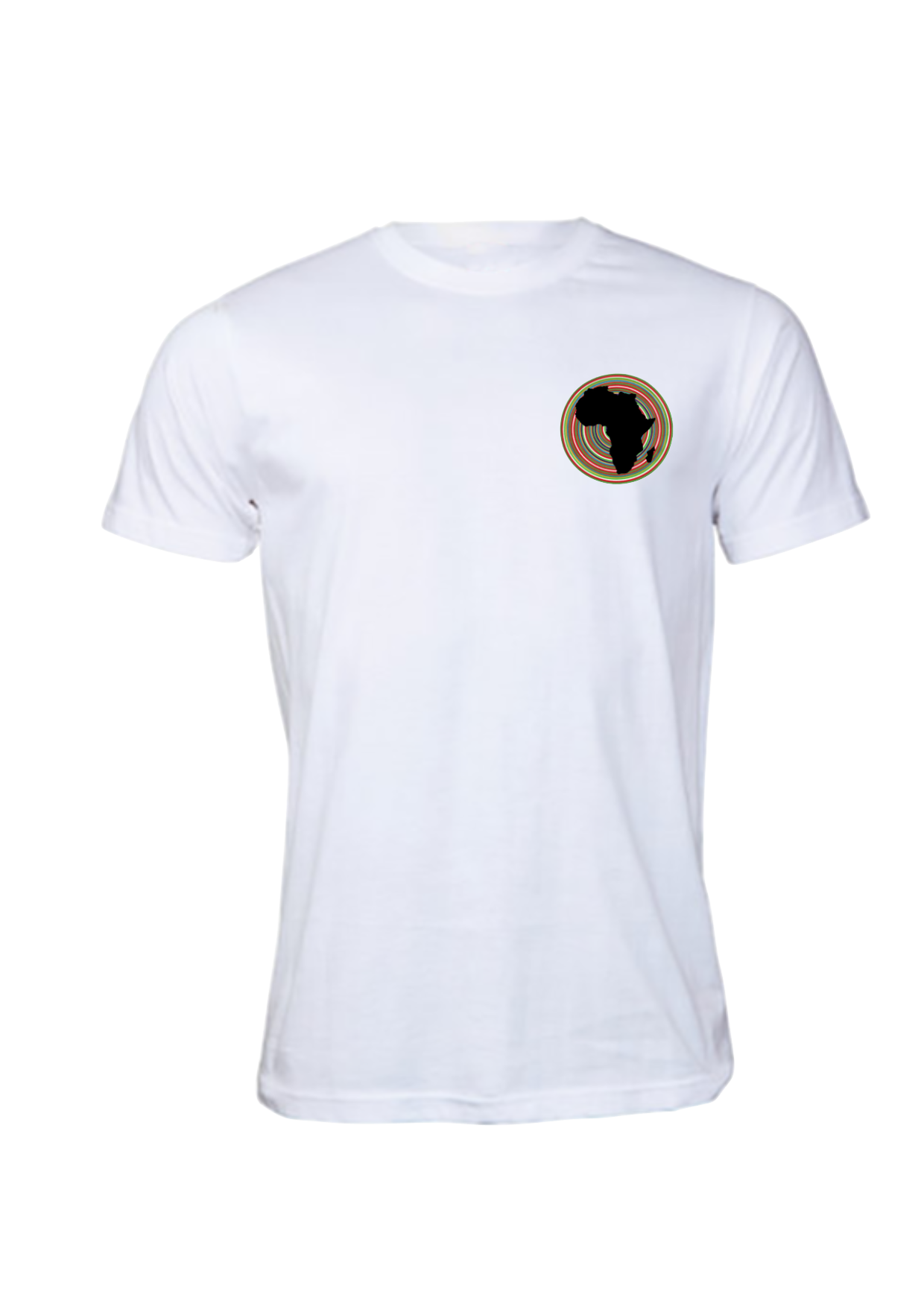 T-Shirt - Unisex - Pocket Africa Map & Circular Stripes