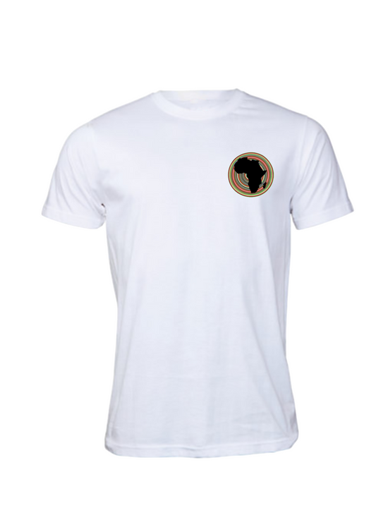 T-Shirt - Unisex - Pocket Africa Map & Circular Stripes