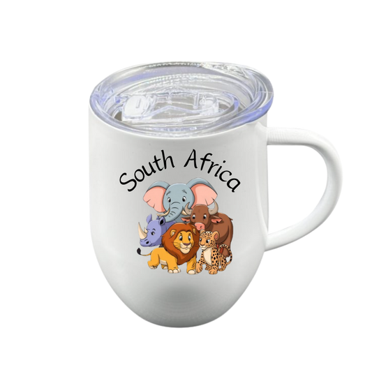 Heritage Coffee Mug – Stainless Steel with Big 5 Design (12oz/355ml)