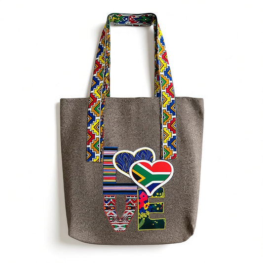 South African Inspired Felt Tote Bag