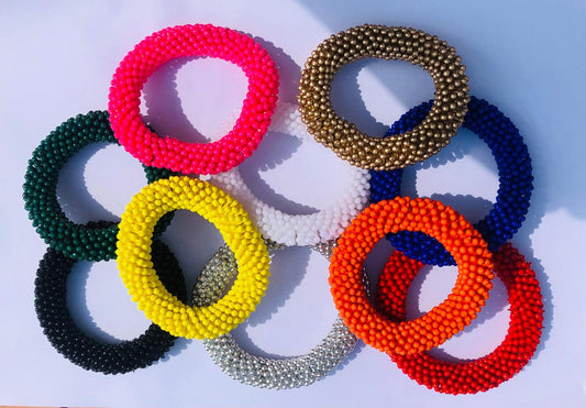 Venda Traditional Bangle - Handcrafted Plastic Beaded Tshikiripoto - Various Colours