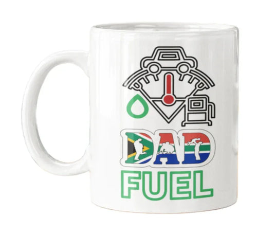White Ceramic Mug -Dad Fuel - 0.325 L - African Pride Collection