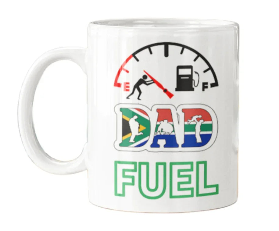 White Ceramic Mug -Dad Fuel - 0.325 L - African Pride Collection