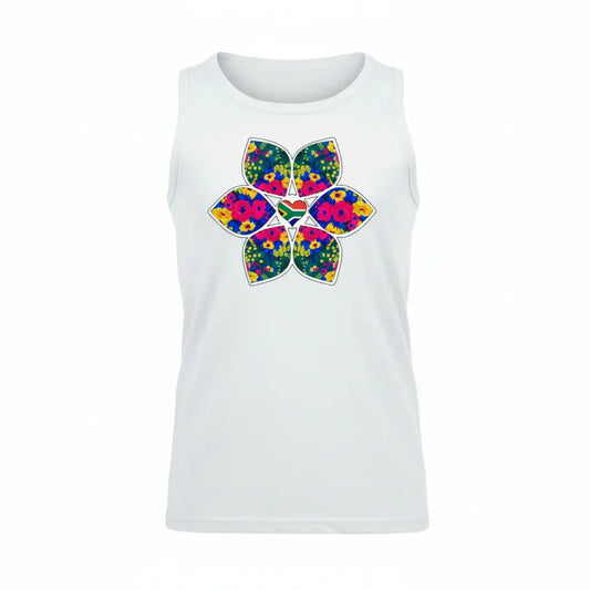 Sleeveless Heritage Flower T-Shirt - Unisex - African Pride Collection