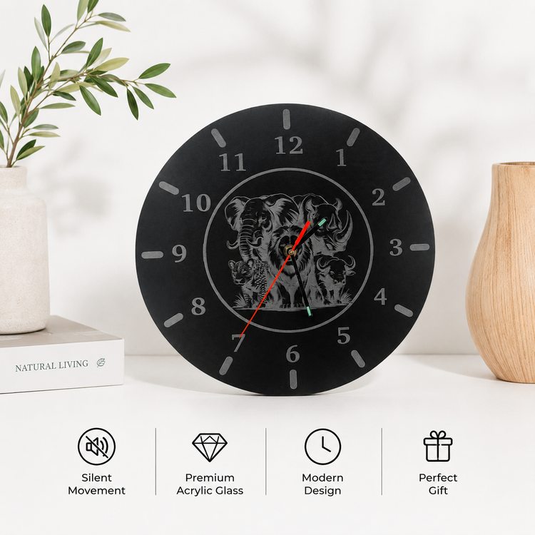 Laser Cut & Engraved Wooden Clocks
