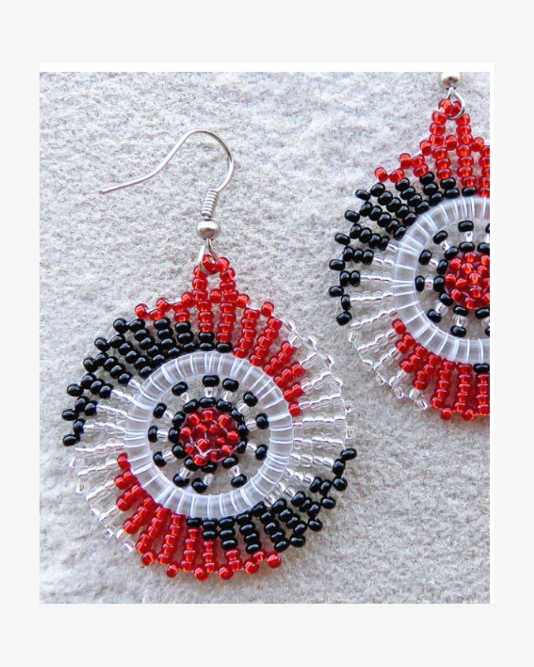 Handmade African Beaded Circle Earrings – South Africa