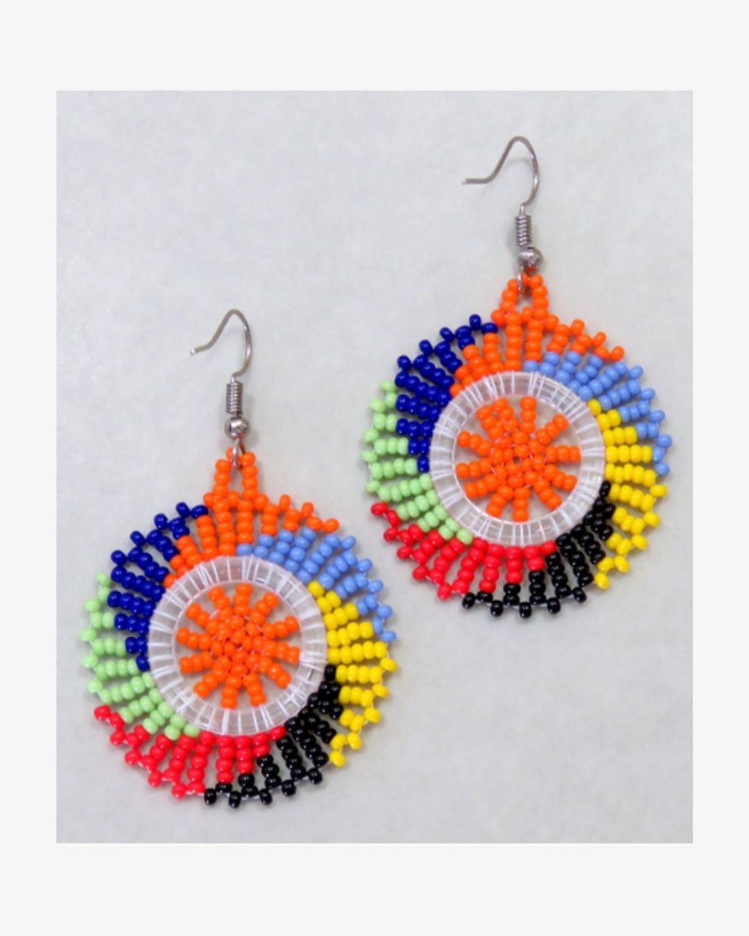 Handmade African Beaded Circle Earrings – South Africa