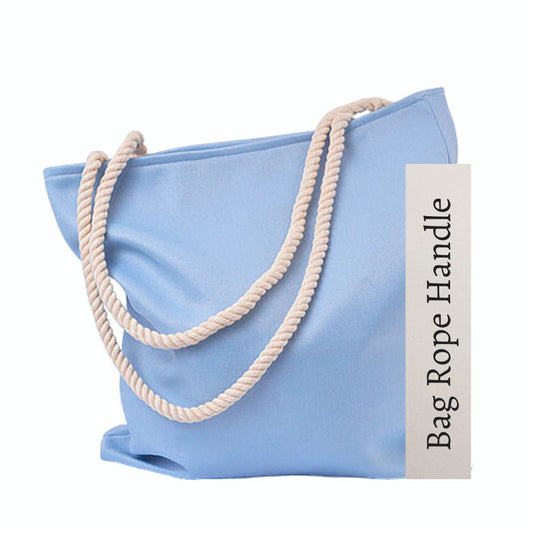 Stylish Light Blue Rope Handle Bag