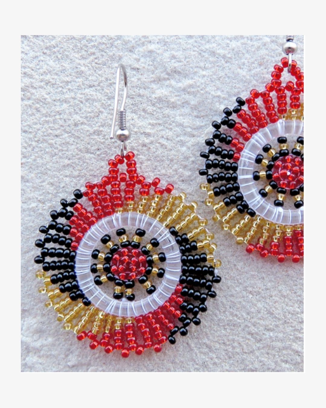 Handmade African Beaded Circle Earrings – South Africa