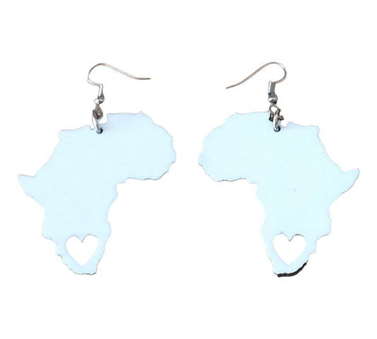 Africa Map Earrings - Solid Colours