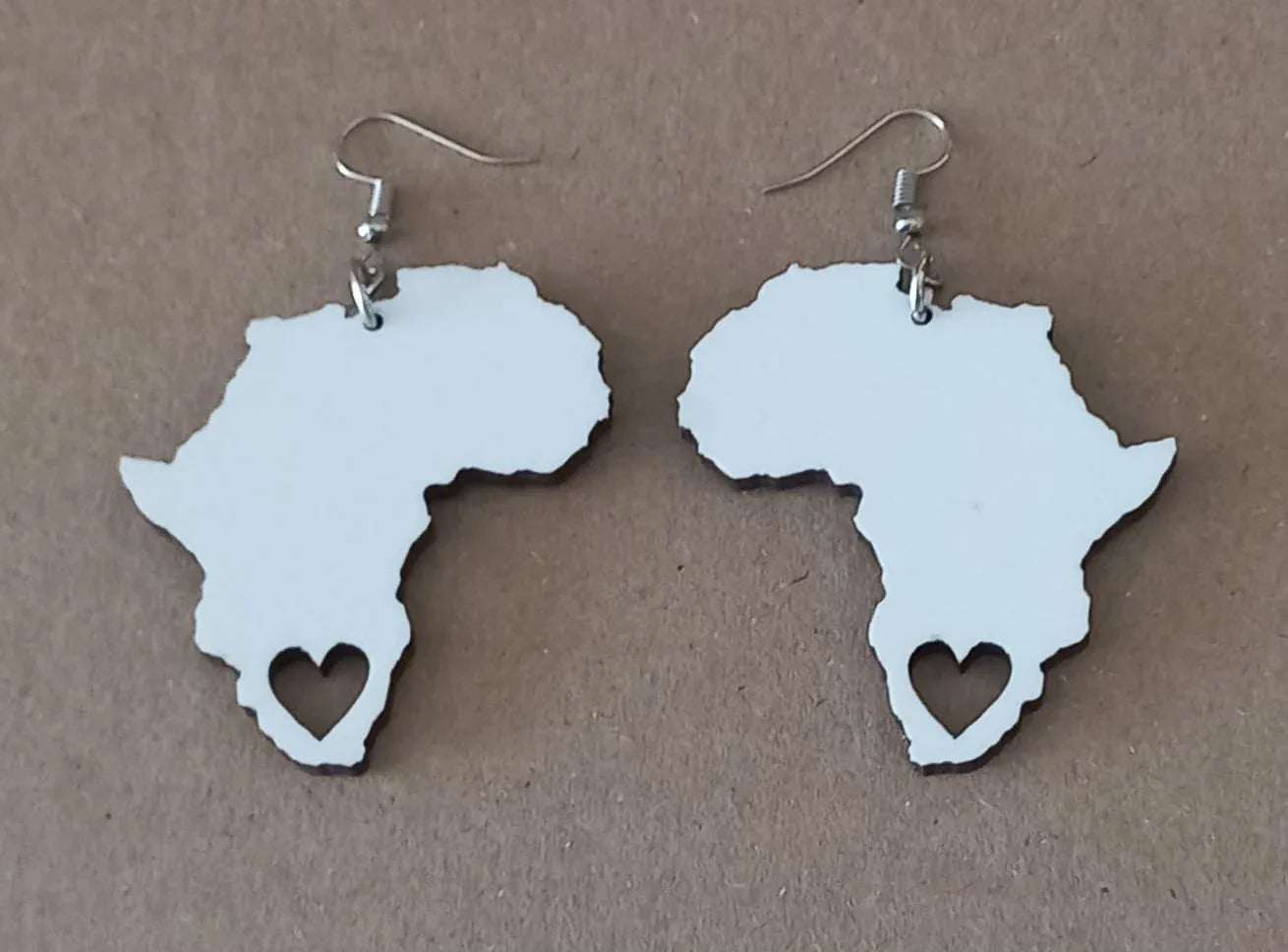 Africa Map Earrings - Solid Colours - African Pride Collection