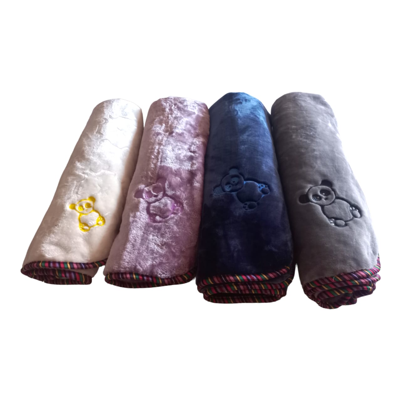 Baby Mink Blankets  - Teddy Bear Embroidered