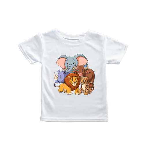 Kids Big 5 Unisex T-Shirt – 5 Iconic Animals in Vibrant Colors