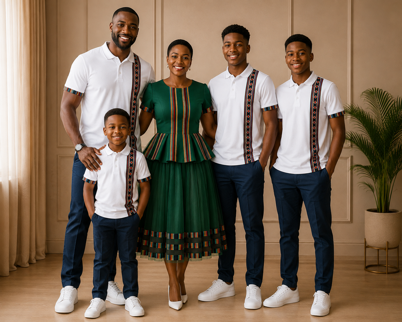 African Fabric Inspired Golf Shirt | DTF Printed | Heritage Collection