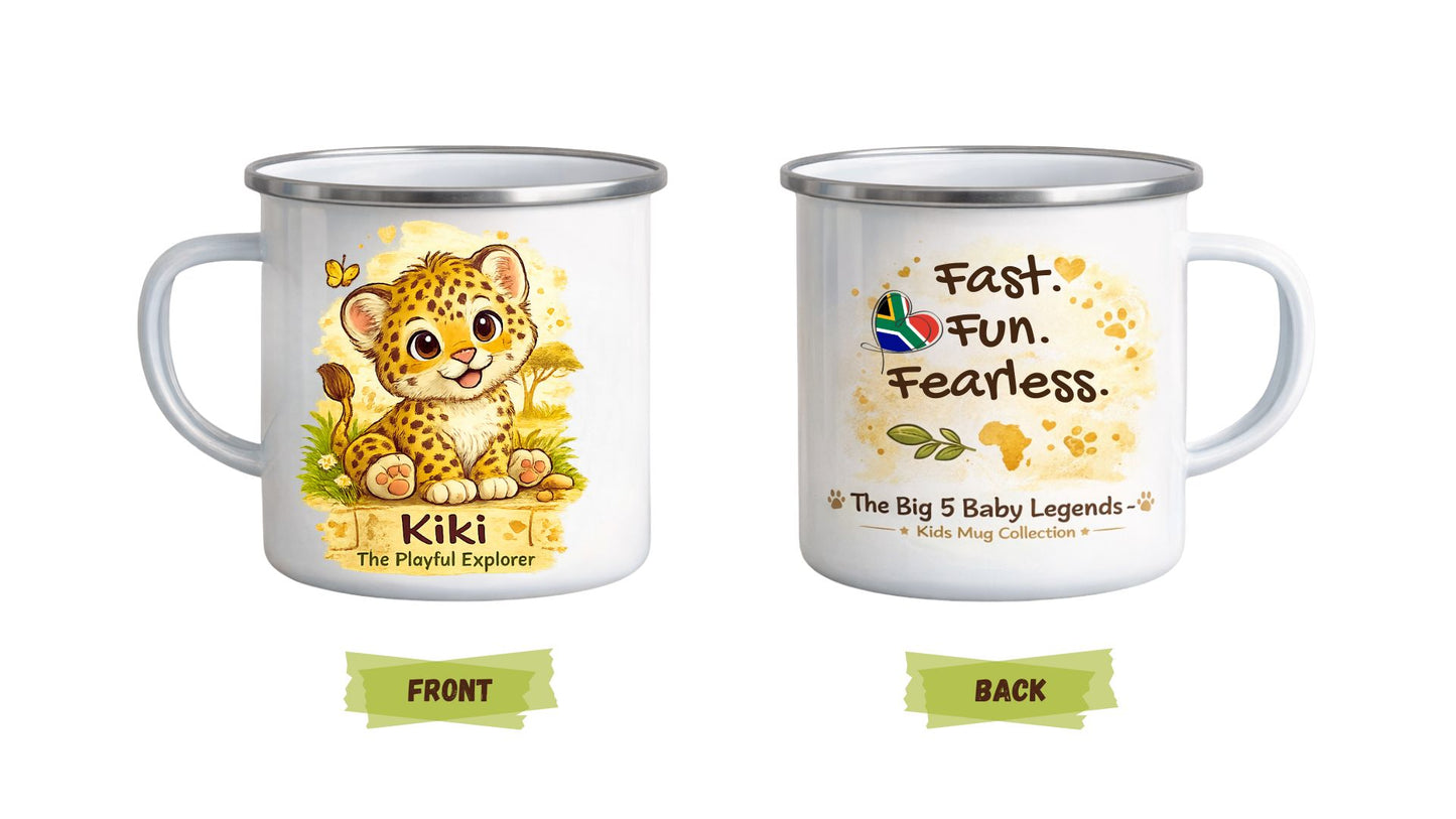 Big 5 Kids Enamel Mugs – African Safari Animal Mugs for Children
