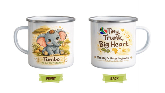 Big 5 Kids Enamel Mugs – African Safari Animal Mugs for Children