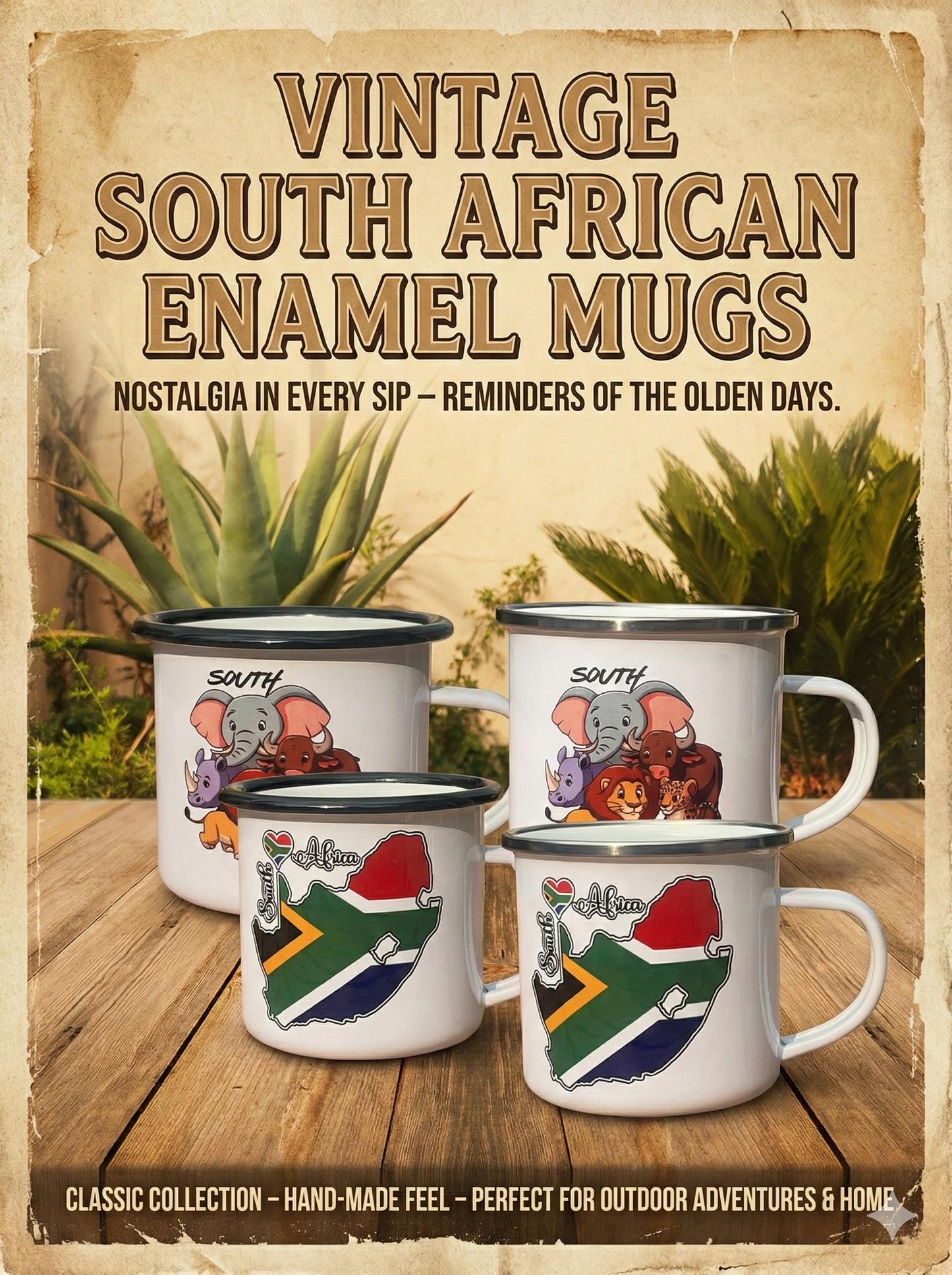 Customizable Vintage Enamel Mugs for Every Occasion