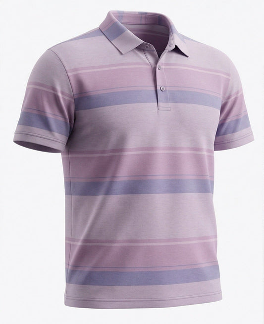 Golf_Shirt_-_Horizontal pink and purple_Stripes 