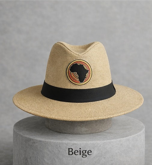 Africa Map Panama Hat – Afro Heritage Paper Straw Hat (One Size Fits All)