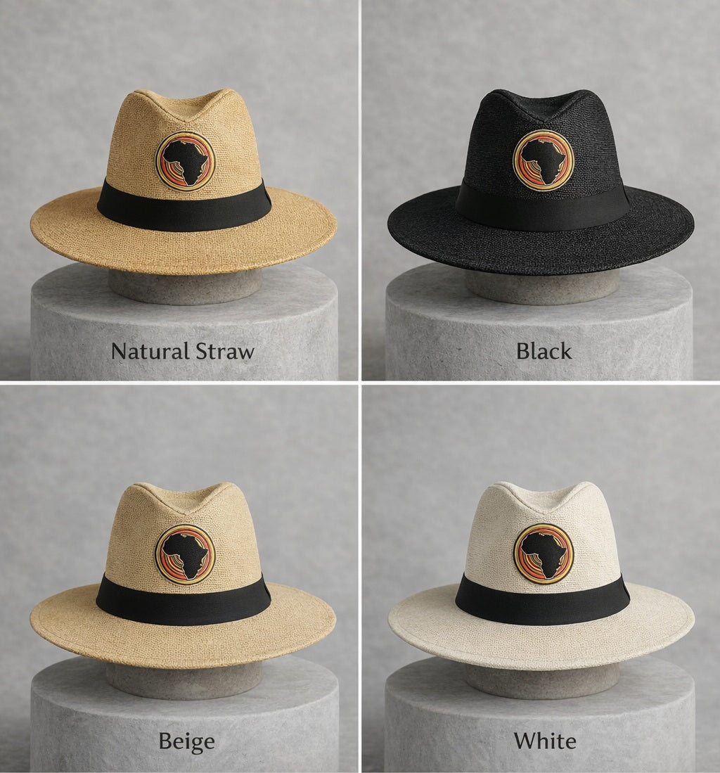 Africa Map Panama Hat – Afro Heritage Paper Straw Hat (One Size Fits All)