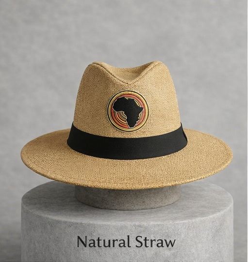 Africa Map Panama Hat – Afro Heritage Paper Straw Hat (One Size Fits All)