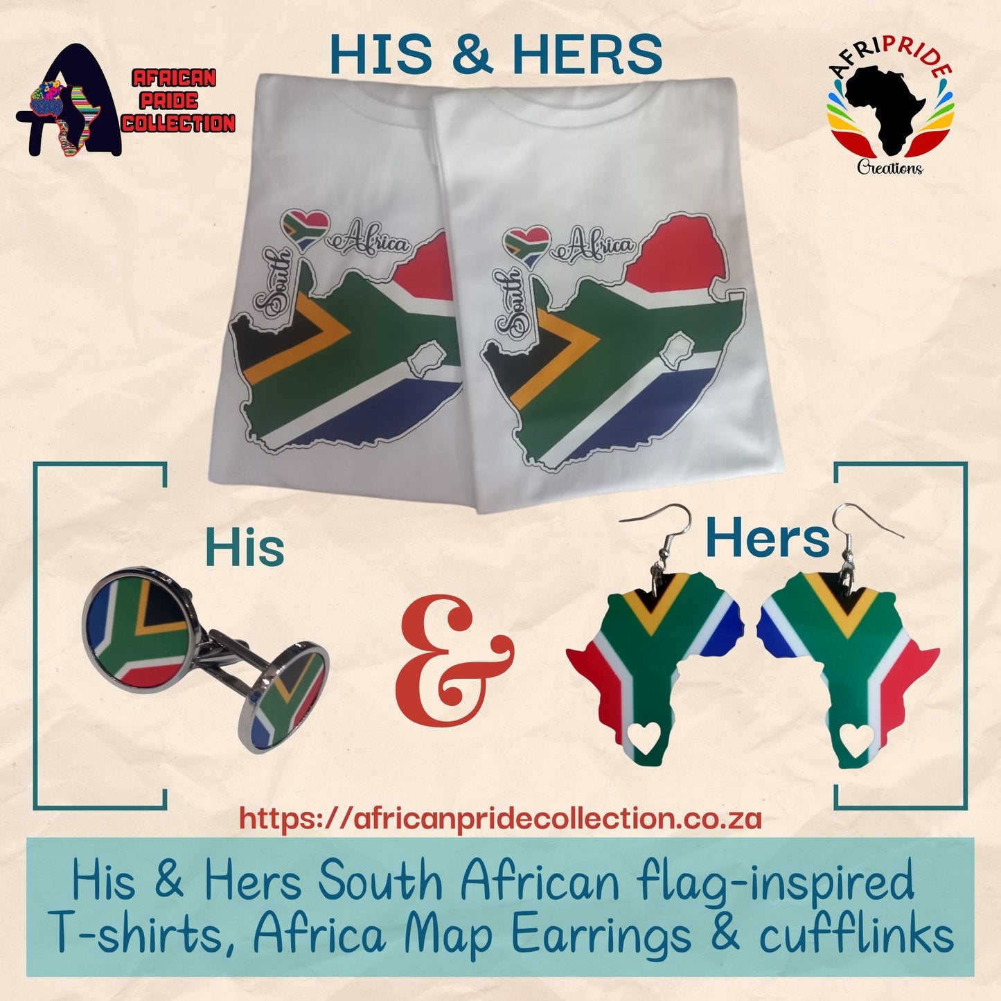 South Africa Map T-Shirt - Unisex - South African Flag