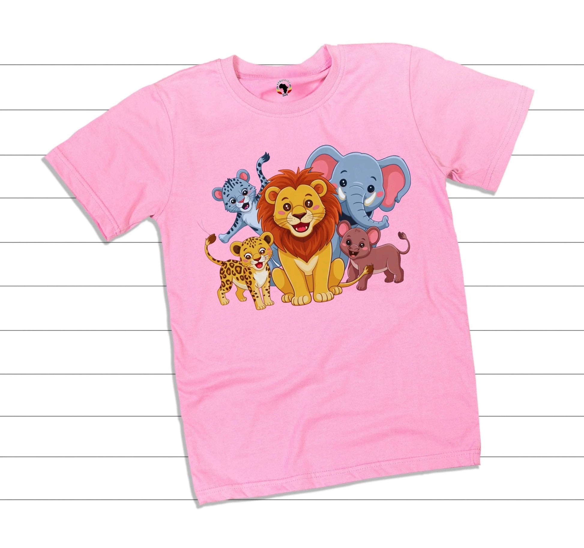 Kids T-Shirt with Cartoon Animals Print – Multiple Colours - African Pride Collection