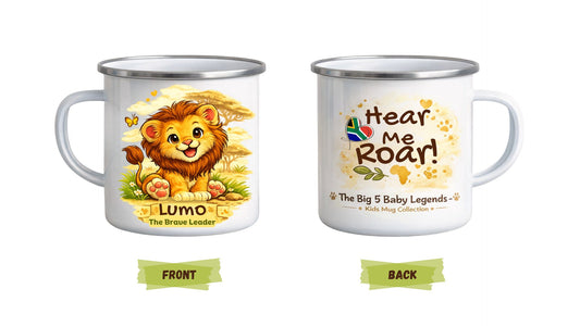 Big 5 Kids Enamel Mugs – African Safari Animal Mugs for Children