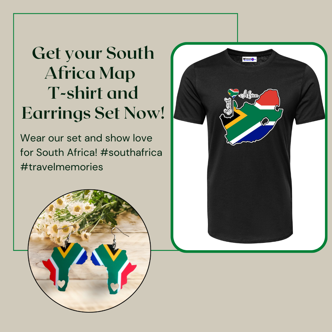 Africa Map Earrings - SA Flag-Inspired