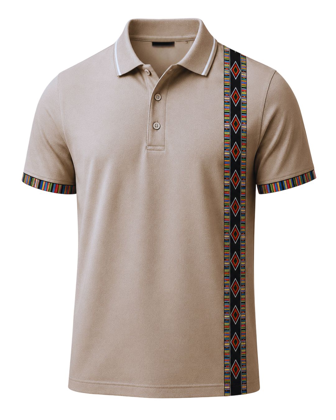 African Fabric Inspired Golf Shirt | DTF Printed | Heritage Collection