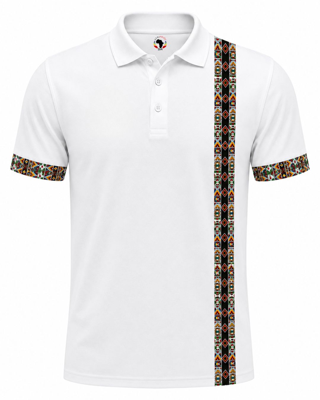 African Fabric Inspired Golf Shirt | DTF Printed | Heritage Collection