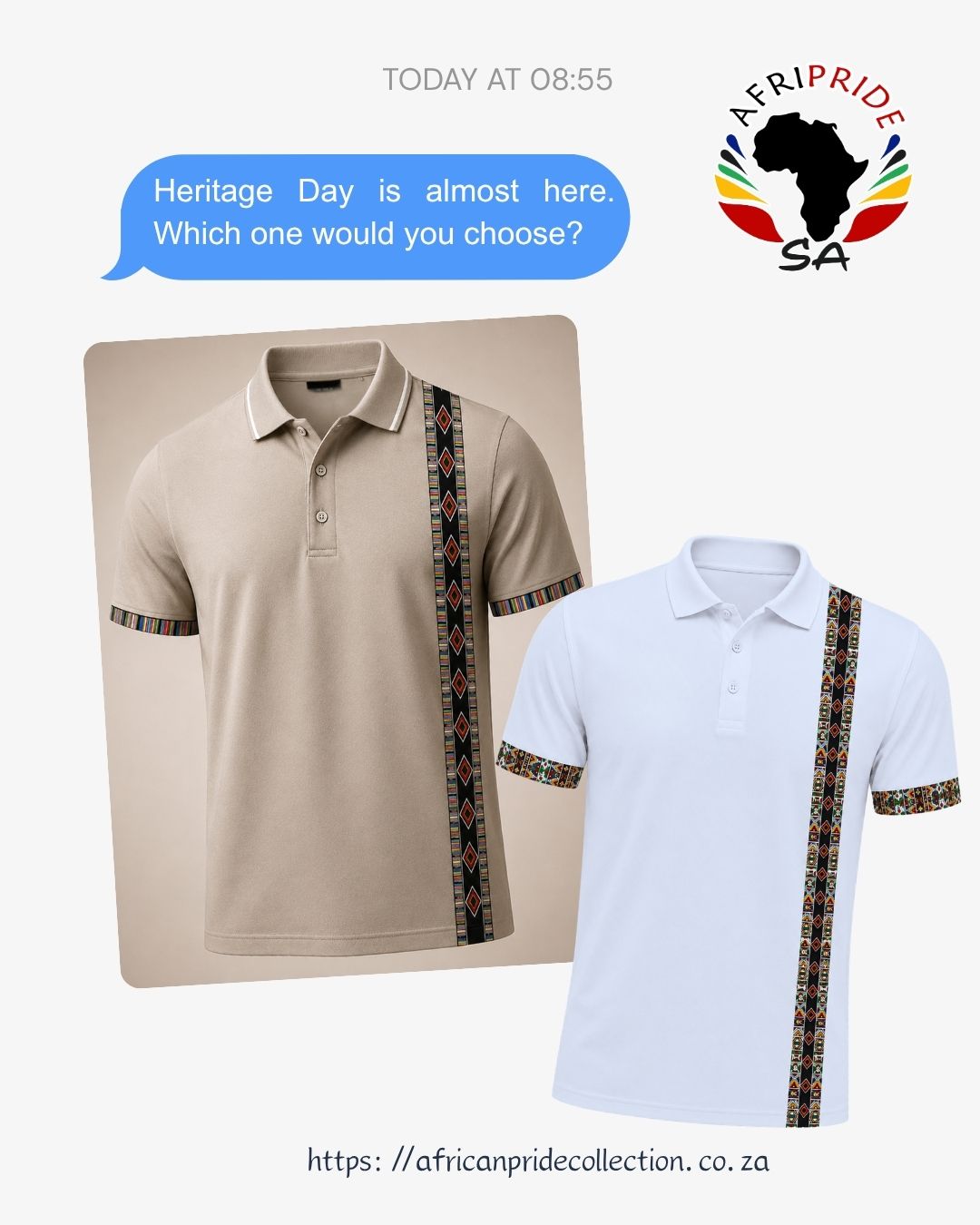 African Fabric Inspired Golf Shirt | DTF Printed | Heritage Collection