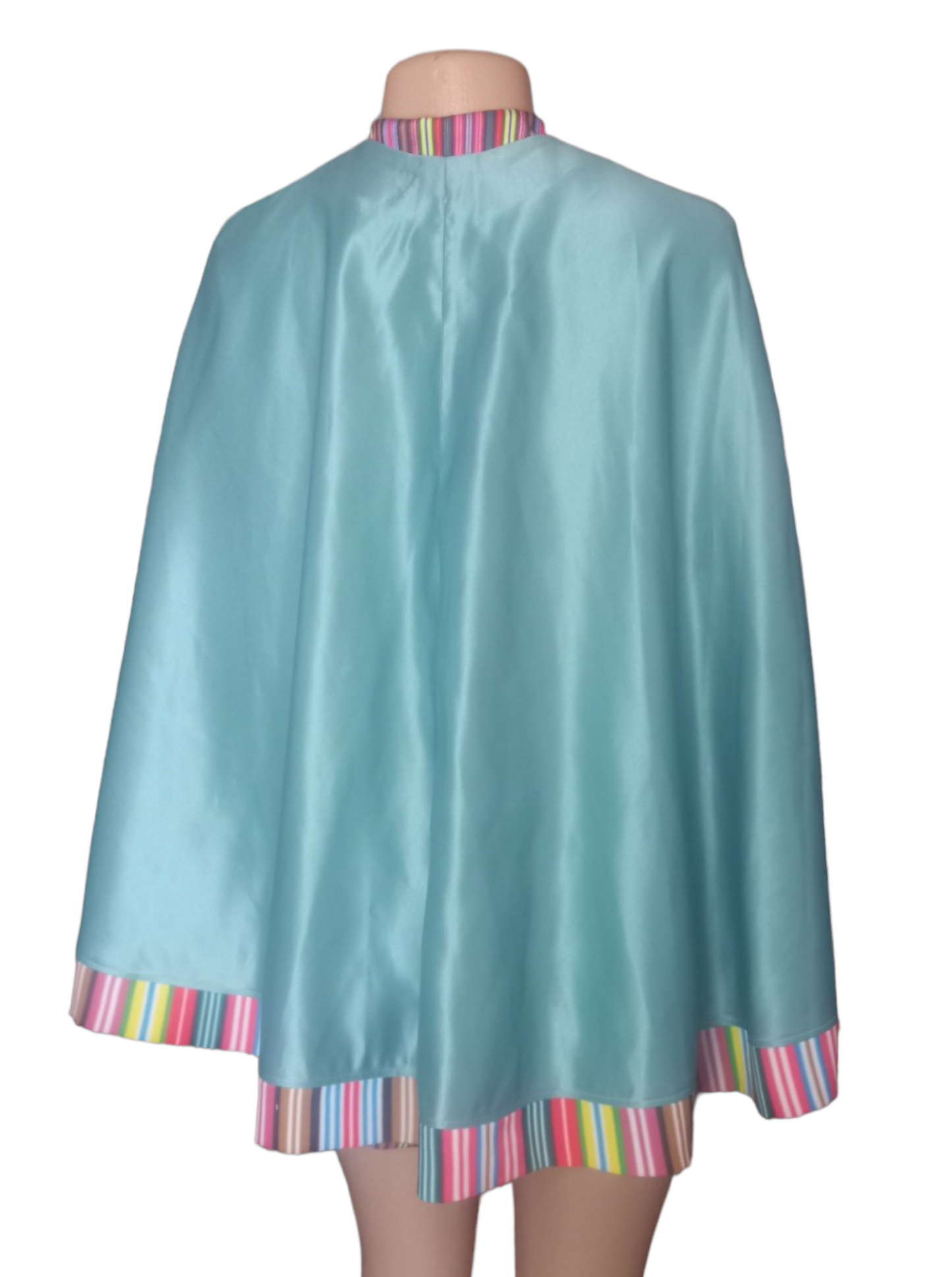 Mashudu Poncho with Striped Hem