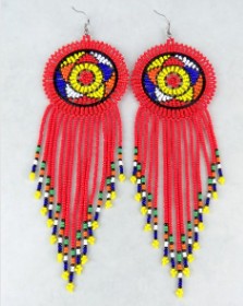 Large Circle Beaded Tassel Earrings – African Statement Jewellery