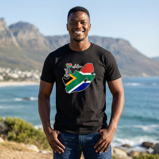 South Africa Map T-Shirt - Unisex - South African Flag