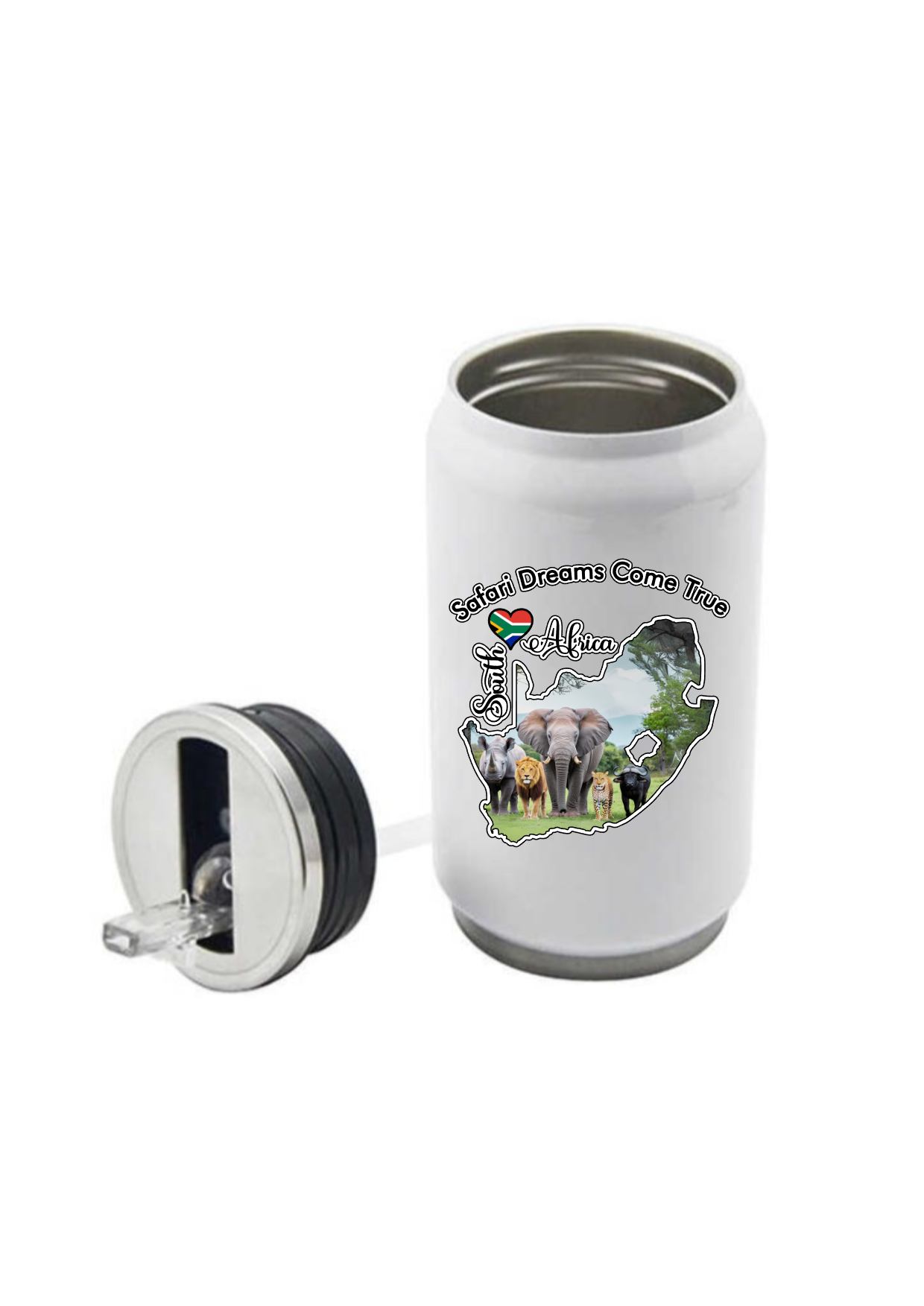 Double Wall Stainless Steel Can - 250mls with Big 5 Print