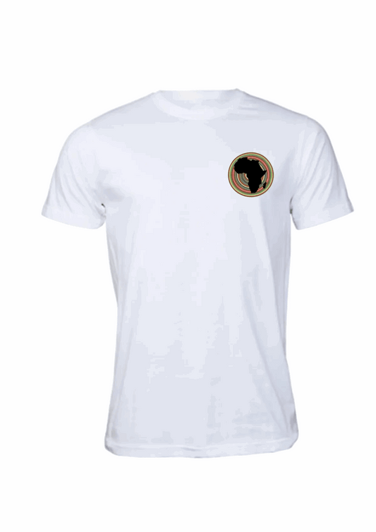 T-Shirt - Unisex - Pocket Africa Map & Circular Stripes - African Pride Collection