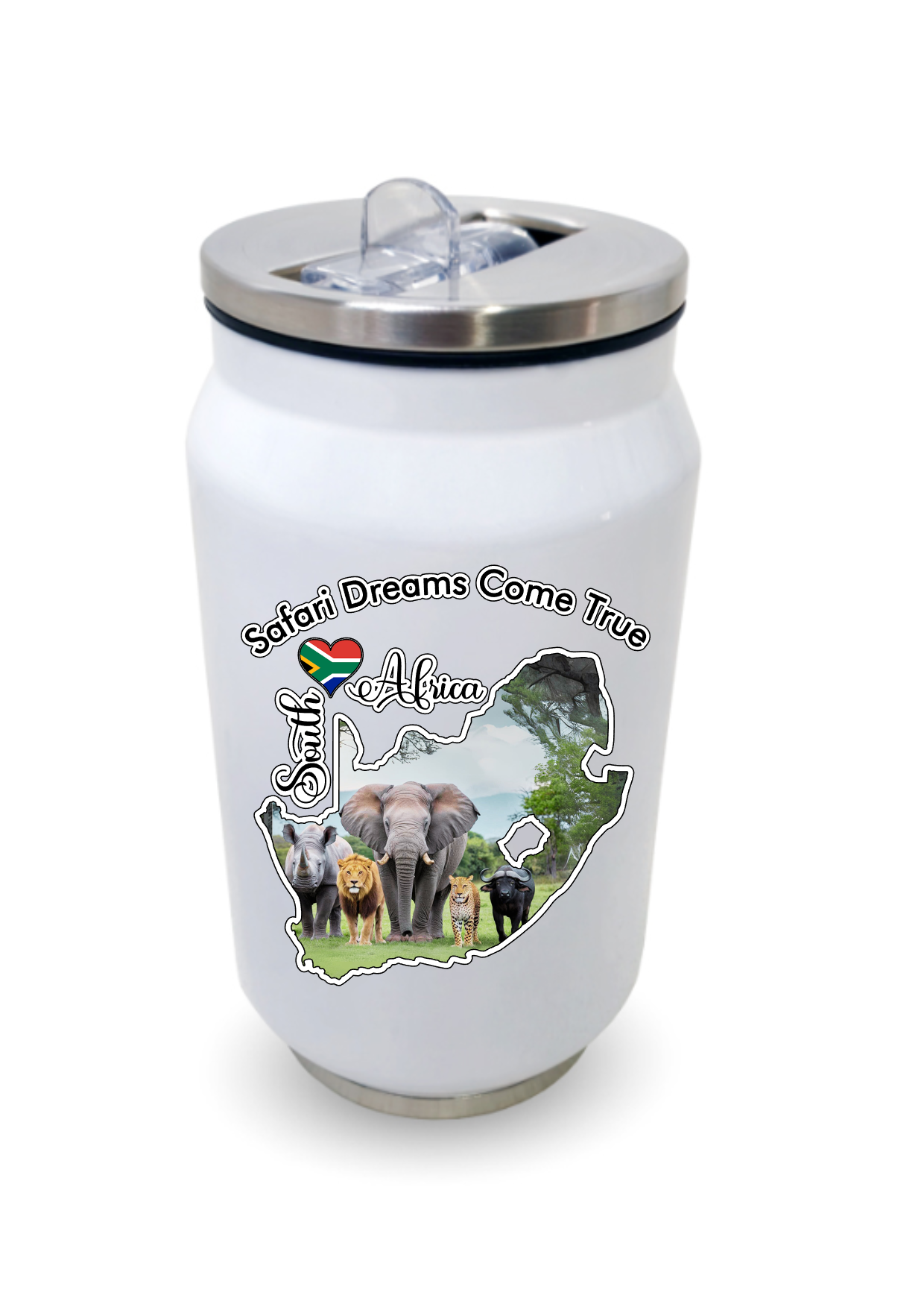 Double Wall Stainless Steel Can - 250mls with Big 5 Print