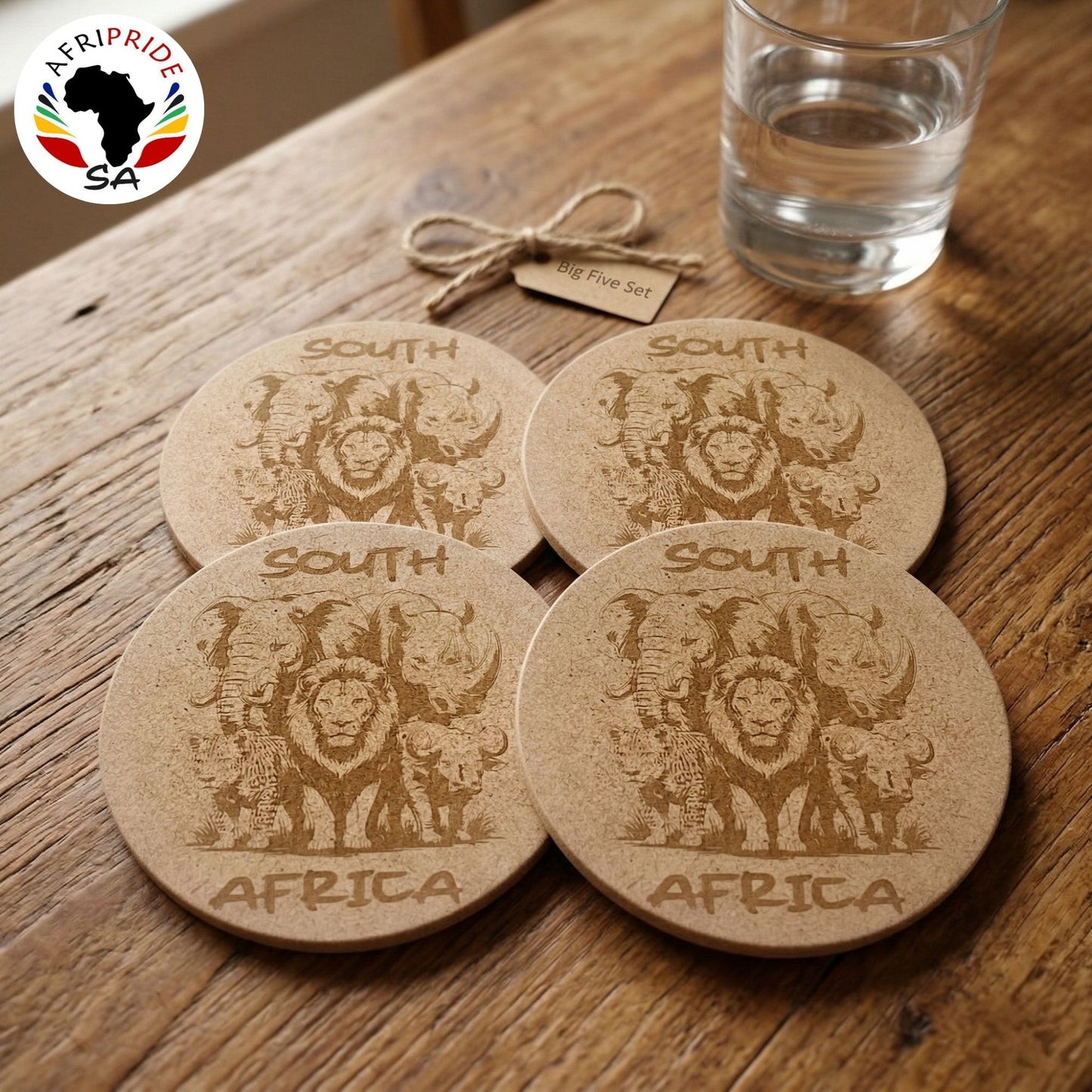 4-piece engraved coaster