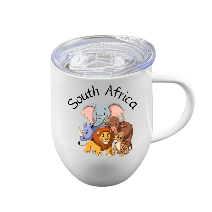 Heritage Coffee Mug – Stainless Steel with Big 5 Design (12oz/355ml)