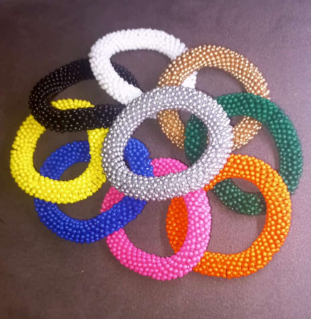 Venda Traditional Bangle - Handcrafted Plastic Beaded Tshikiripoto | Unique African Jewelry