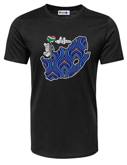 South Africa Map T-Shirts - Unisex - Shweshwe - African Pride Collection
