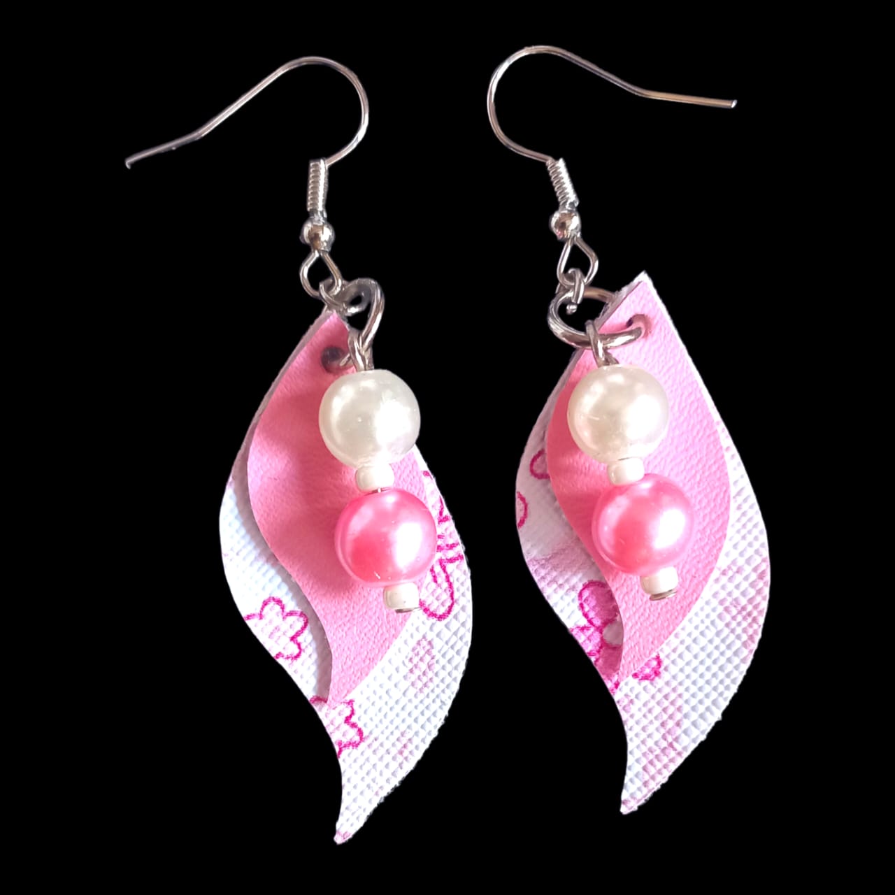 Pink Leatherette Earrings