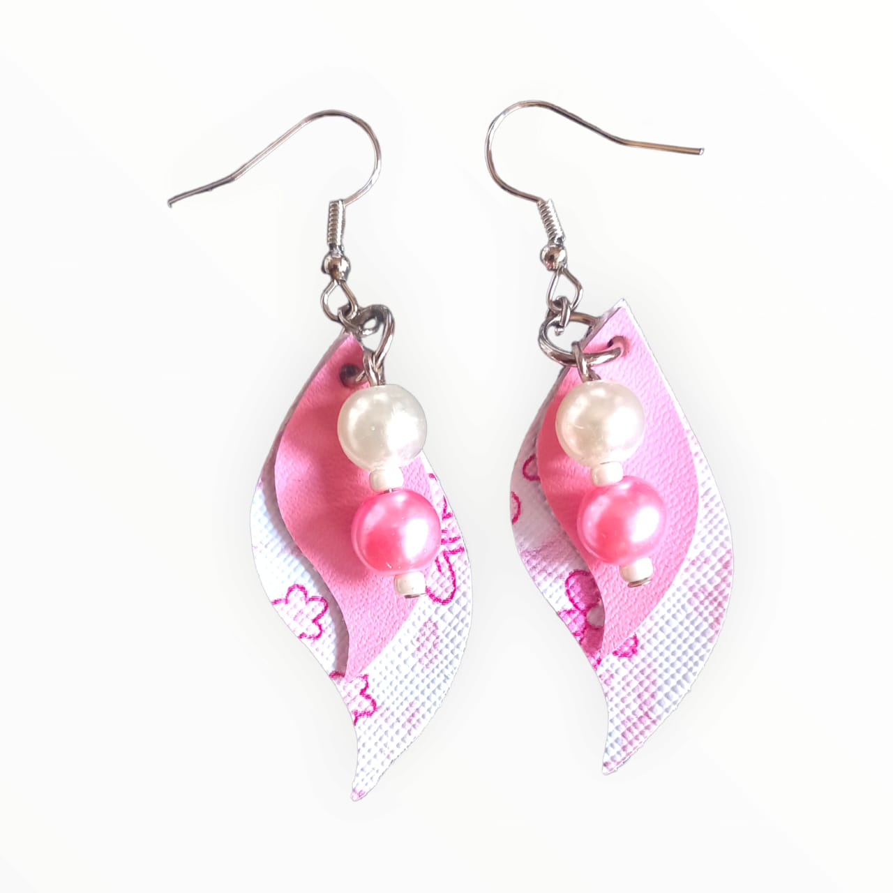 Pink Leatherette Earrings